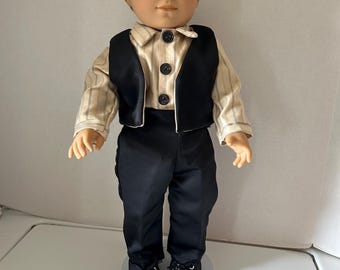Boy Shirt Pants Lined Vest and Shoes for 18"  Boy  Doll