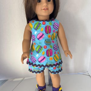 Teal Top and Shorts and Purple Sandles for 18&quot;  Doll