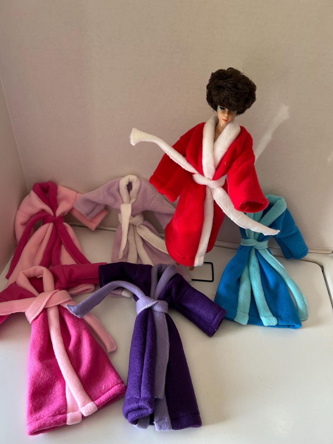 6 Different Robes (light and Dark Pink and Purple Red Teal) Fit a Doll ...