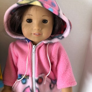 Pink Hooded Sweatshirts for 18" Girl Doll