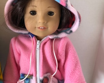 Pink Hooded Sweatshirts for 18" Girl Doll