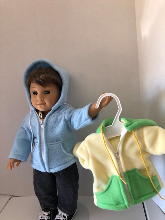 Blue or Yellow Fleece Jacket for 18”  Girl Doll