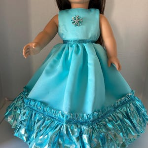 Teal Long Formal Dress for 18&quot;  Girl Doll