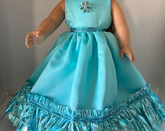 Teal Long Formal Dress for 18"  Girl Doll