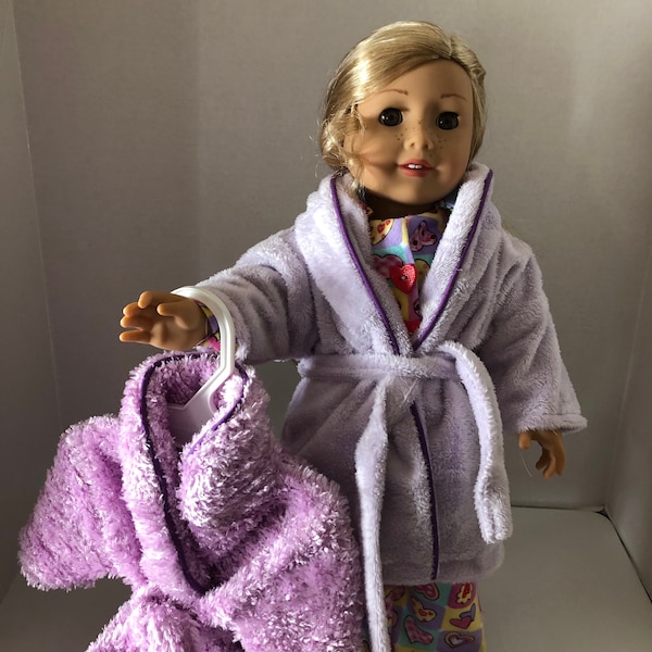 Purple or Lavender Fuzzy Soft Robes for 15” or 18” American Girl Doll