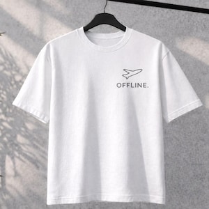 Camiseta Offline, Camiseta con estampado minimalista, Camiseta Airplane Mode, Camiseta Streetwear imagen 1