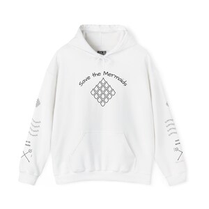 Eco-Friendly Mermaid Sweatshirt, Unisex Hooded Pullover, Save the Mermaids, Ocean Lover Gift, Sea Conservation Apparel, Coastal Aesthetic