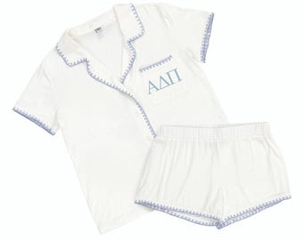 Limited Edition Licensed Sorority Pajama Set Embroidered - Customizable