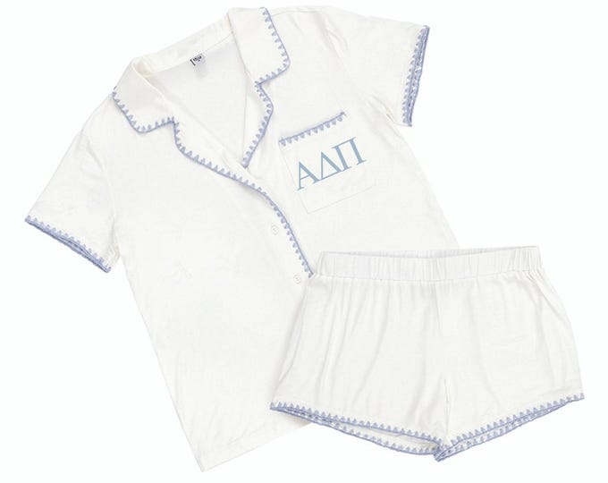 Limited Edition Licensed Sorority Pajama Set Embroidered - Customizable