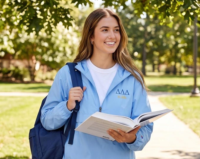 Licensed Tri Delta Embroidered Champion Packable Jacket