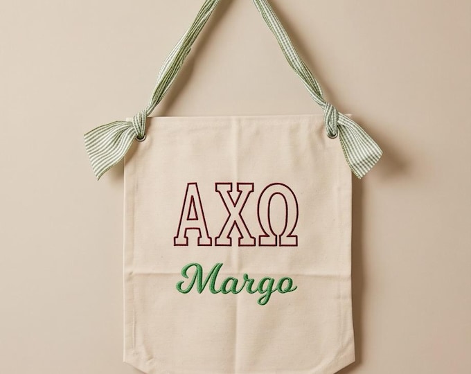 Licensed Embroidered Sorority Dorm Door/Wall Banner Personalized