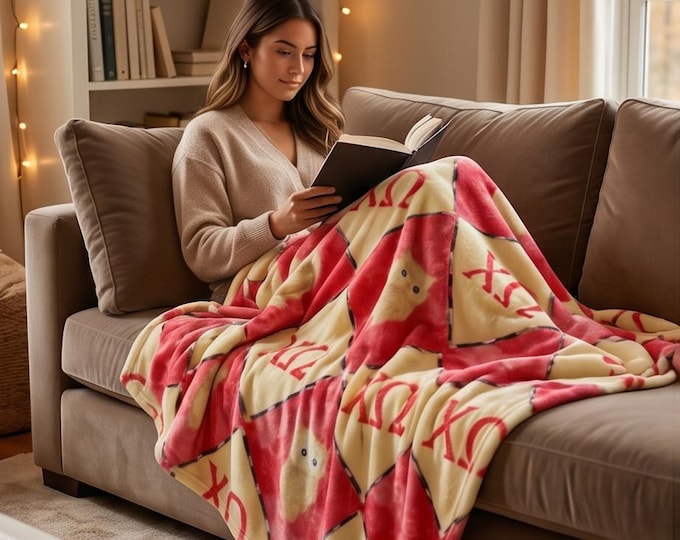 Licensed Sorority Fleece Blanket - Personalized Greek Gift, Big Little Reveal, Bid Day Gift