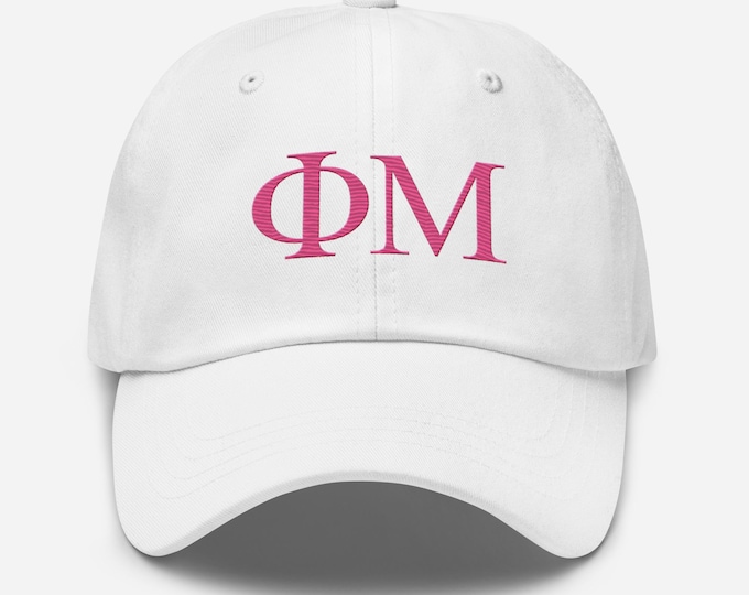 Phi Mu Embroidered Hat Custom Designed