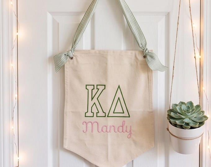 Licensed Embroidered Sorority Dorm Door/Wall Banner Personalized