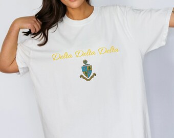 Delta Delta Delta Tri Delta Comfort Colors T-shirt sororité personnalisé