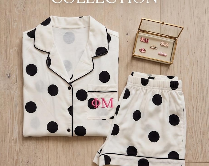 Limited Edition Licensed Sorority Pajama Set Embroidered - Customizable