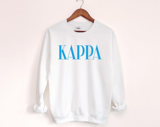 Kappa Kappa Gamma Sweatshirt: Retro Font KKG Sorority Pullover
