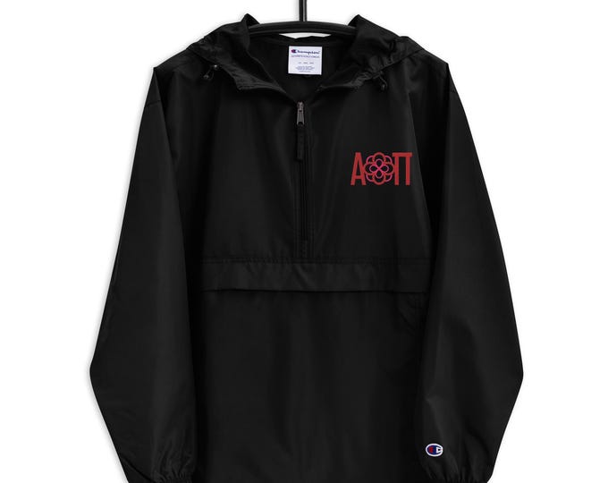 Alpha Omicron Pi Custom Designed Embroidered Champion Packable Jacket