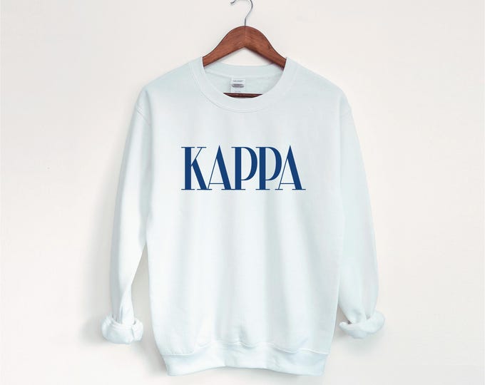 Kappa Kappa Gamma Sweatshirt: Retro Font KKG Sorority Pullover