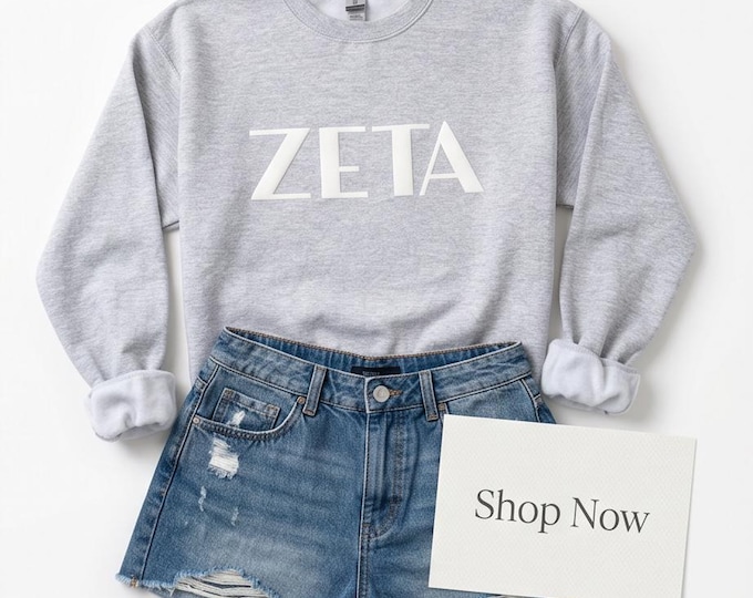 Licensed Sorority Puff Lettering Sweatshirt