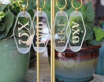 Licensed Sorority Acrylic Motel Keychain