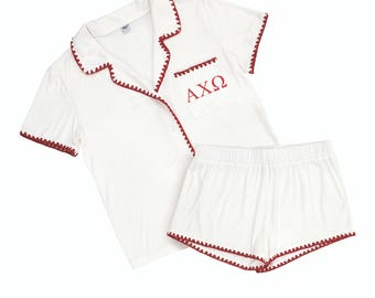 Limited Edition Licensed Sorority Pajama Set Embroidered