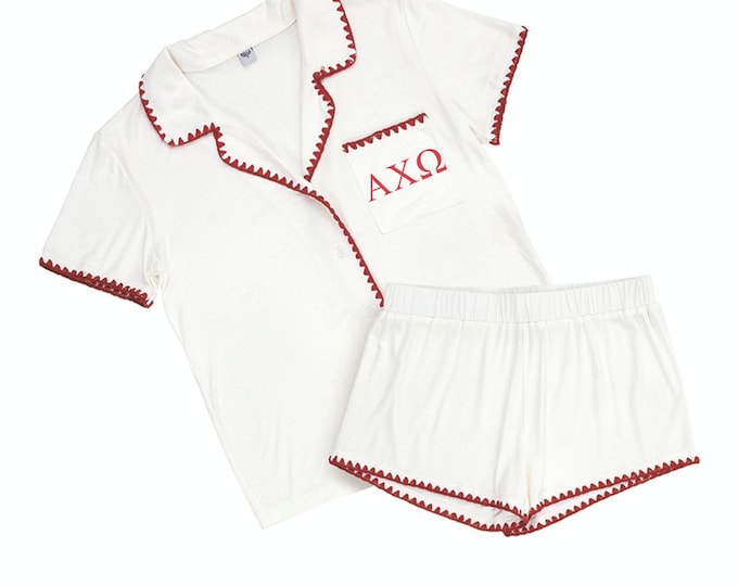 Limited Edition Licensed Sorority Pajama Set Embroidered