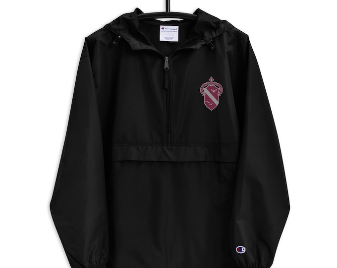 Alpha Phi Custom Designed Embroidered Champion Packable Jacket