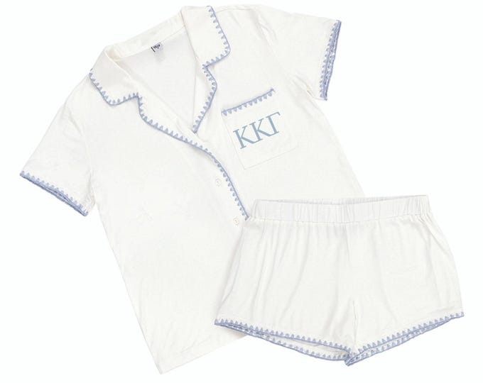 Limited Edition Licensed Sorority Pajama Set Embroidered - Customizable