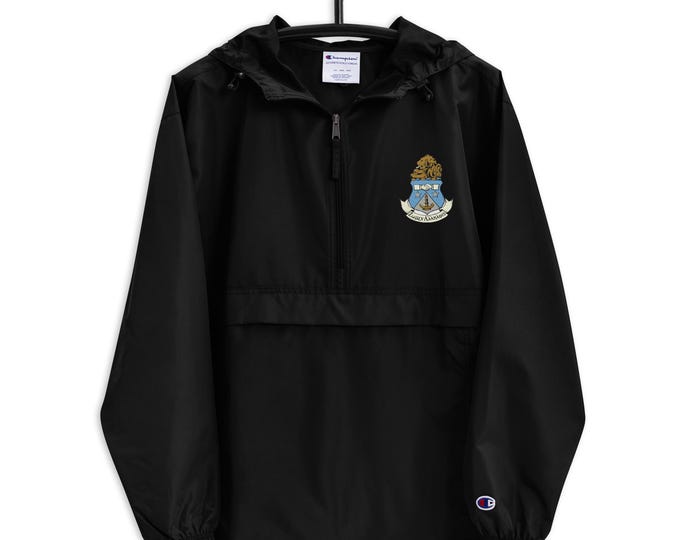 Alpha Delta Pi, ADPi custom designed Embroidered Champion Packable Jacket