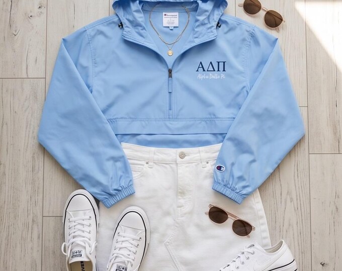 Licensed Alpha Delta Pi Sorority Embroidered Champion Packable Jacket