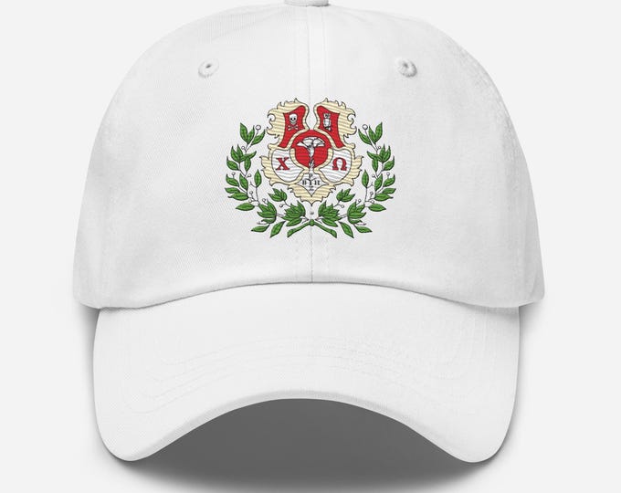 Chi Omega Crest Embroidered Hat Custom Designed
