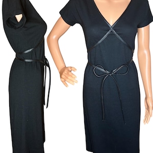 1960s Bonnie Cashin for SILLS Wool Mod Dress with Leather Wrap-Tie