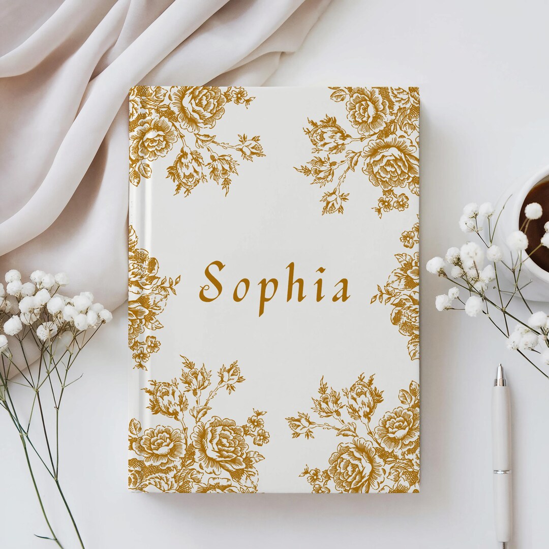 Custom Toile Notebook, Personalized Journal With Name, Custom Writing ...