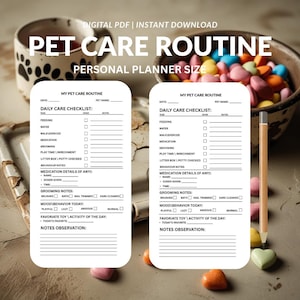 Digital Pet Care Planner: Medical, Feeding & Grooming Log (PDF Download)