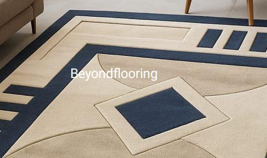 Hand Tufted Geometric Wool Rug, Modern Abstract Area Rug, Blue Beige ...