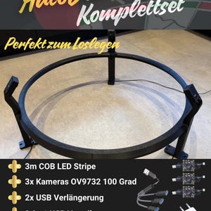 Autodarts komplett set | Komplett system | Ljusring | inkl. OV9732-kameror och alla kablar | Winmau | Dartring | Väggfäste | Ståldart bild 2