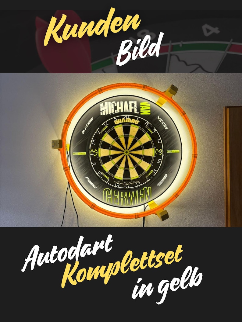 Autodarts komplett set | Komplett system | Ljusring | inkl. OV9732-kameror och alla kablar | Winmau | Dartring | Väggfäste | Ståldart bild 9
