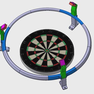 Autodarts komplett set | Komplett system | Ljusring | inkl. OV9732-kameror och alla kablar | Winmau | Dartring | Väggfäste | Ståldart bild 17