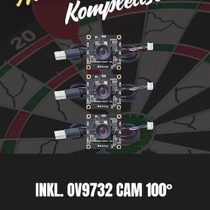 Autodarts komplett set | Komplett system | Ljusring | inkl. OV9732-kameror och alla kablar | Winmau | Dartring | Väggfäste | Ståldart bild 4