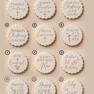 Personalised Cookie Stamp, Custom Fondant Embosser, Baking Tool, Fits M&S cookies, Cookie Cutter bild 7