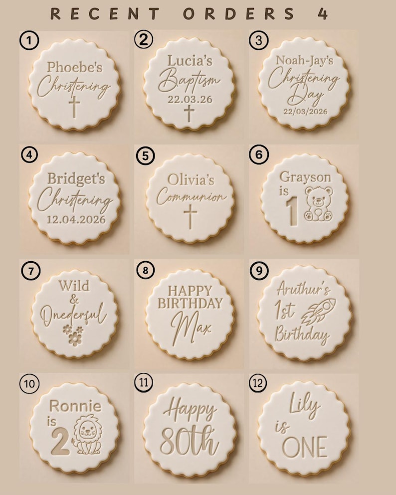 Personalised Cookie Stamp, Custom Fondant Embosser, Baking Tool, Fits M&S cookies, Cookie Cutter bild 7