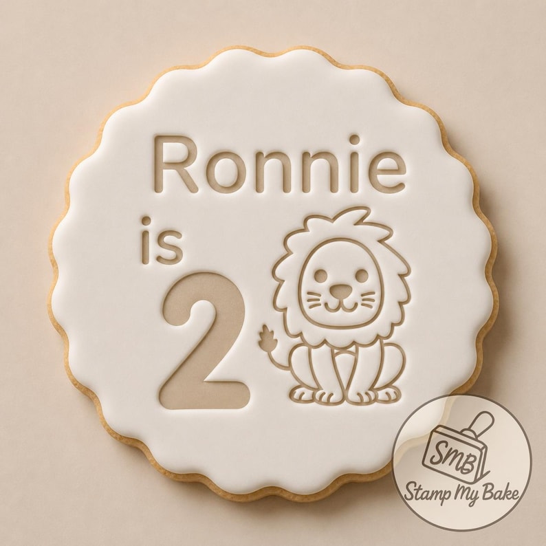 Personalised Cookie Stamp, Custom Fondant Embosser, Baking Tool, Fits M&S cookies, Cookie Cutter bild 12