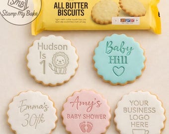 Personalised Cookie Stamp, Custom Fondant Embosser, Baking Tool, Fits M&S cookies, Cookie Cutter