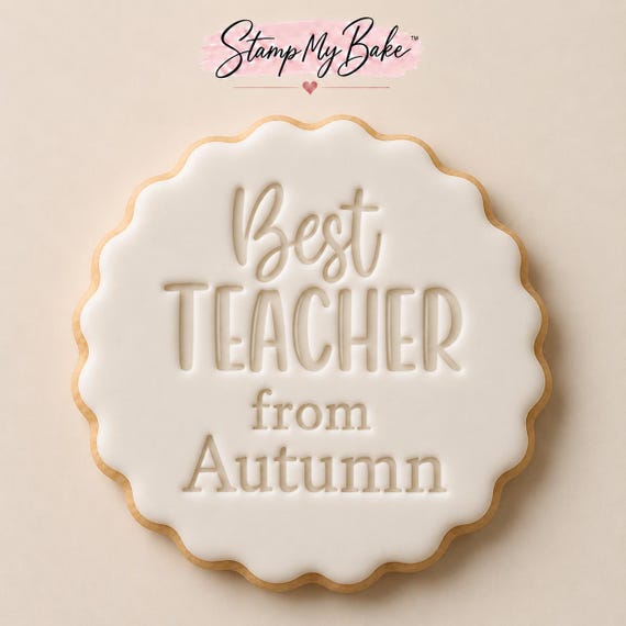 Personalised Teacher Cookie Stamp, Fondant Embosser, Thank You Gift
