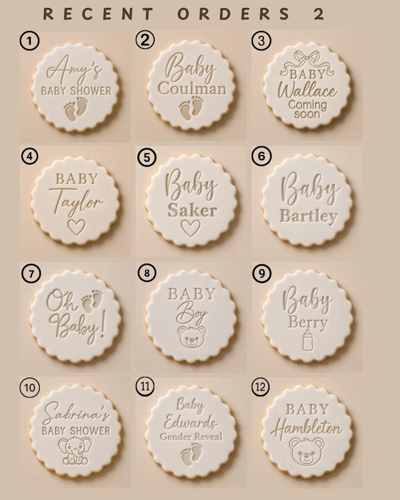 Personalised Cookie Stamp, Custom Fondant Embosser, Baking Tool, Fits M&S cookies, Cookie Cutter bild 5