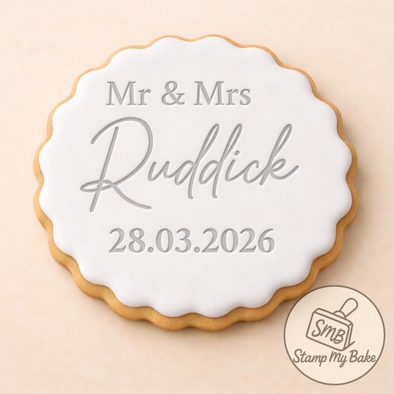 Personalised Cookie Stamp, Custom Fondant Embosser, Baking Tool, Fits M&S cookies, Cookie Cutter bild 17