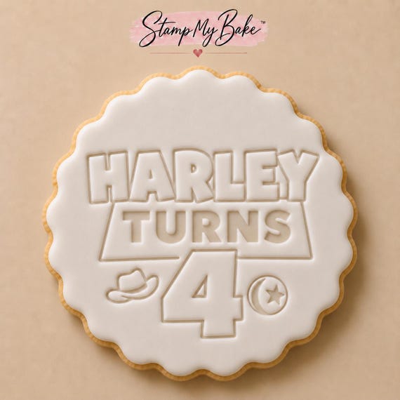 Personalised Toy Story Birthday Cookie Stamp, Custom Name & Age Fondant Embosser