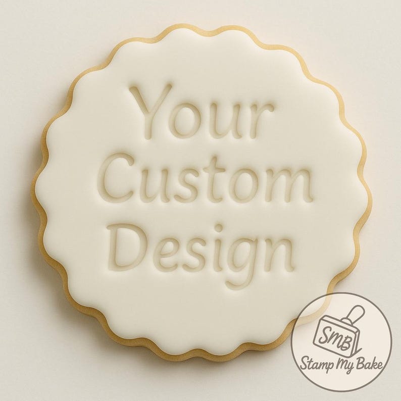 Personalised Cookie Stamp, Custom Fondant Embosser, Baking Tool, Fits M&S cookies, Cookie Cutter bild 11