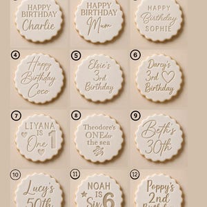 Personalised Cookie Stamp, Custom Fondant Embosser, Baking Tool, Fits M&S cookies, Cookie Cutter bild 4
